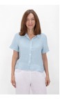 Amazing Woman Ice Blue Marilyn Ice Blue Boxy Linen Shirt  