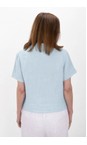 Amazing Woman Ice Blue Marilyn Ice Blue Boxy Linen Shirt  