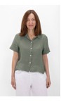 Amazing Woman Khaki Marilyn Khaki Boxy Linen Shirt  