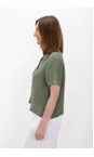 Amazing Woman Khaki Marilyn Khaki Boxy Linen Shirt  