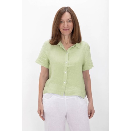 Amazing Woman Marilyn Leek Boxy Linen Shirt - Green