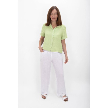 Amazing Woman Marilyn Leek Boxy Linen Shirt - Green