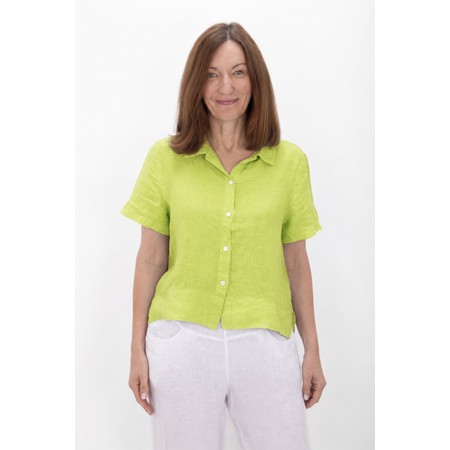 Amazing Woman Marilyn Lime Boxy Linen Shirt - Green