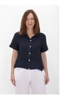 Amazing Woman Navy Marilyn Navy Boxy Linen Shirt  