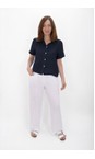 Amazing Woman Navy Marilyn Navy Boxy Linen Shirt  