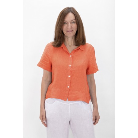 Amazing Woman Marilyn Papaya Boxy Linen Shirt - Orange