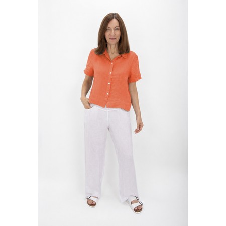 Amazing Woman Marilyn Papaya Boxy Linen Shirt - Orange