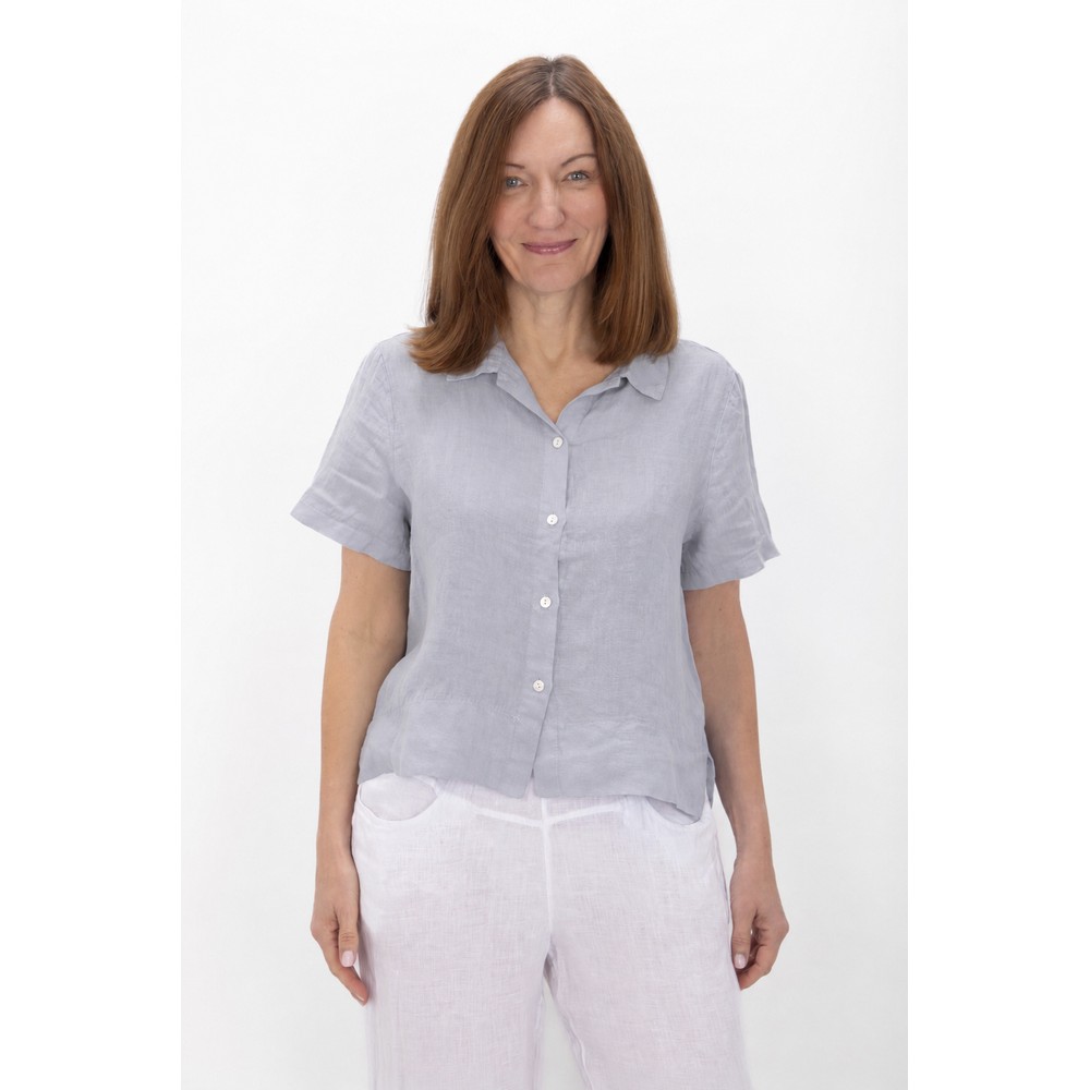 Amazing Woman Marilyn Pearl Boxy Linen Shirt Pearl
