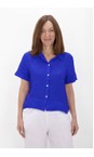 Amazing Woman Royal Blue Marilyn Royal Blue Boxy Linen Shirt  
