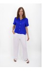 Amazing Woman Royal Blue Marilyn Royal Blue Boxy Linen Shirt  