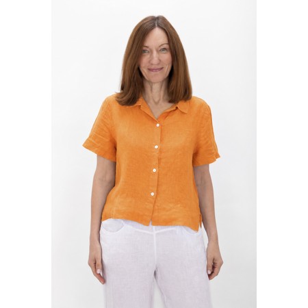 Amazing Woman Marilyn Sun Orange Boxy Linen Shirt - Orange