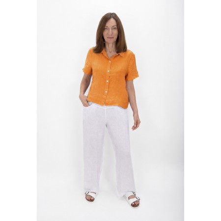 Amazing Woman Marilyn Sun Orange Boxy Linen Shirt - Orange