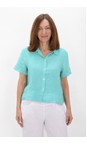 Amazing Woman Turquoise Marilyn Turquoise Boxy Linen Shirt  