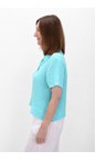 Amazing Woman Turquoise Marilyn Turquoise Boxy Linen Shirt  