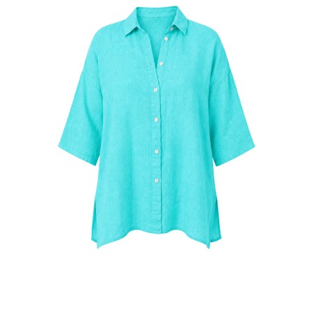 Amazing Woman Finty X Turquoise Linen Shirt - Turquoise