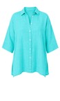 Amazing Woman Turquoise Finty X Turquoise Linen Shirt  
