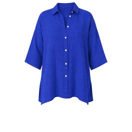 Amazing Woman Finty X Royal Blue Linen Shirt - Blue