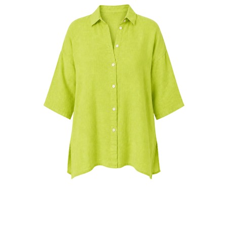 Amazing Woman Finty X Lime Oversized Linen Shirt - Green