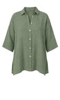 Amazing Woman Khaki Finty X Khaki Oversized Linen Shirt  