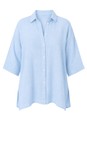 Amazing Woman Ice Blue Finty X Ice Blue Oversized Linen Shirt  