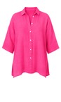 Amazing Woman Fuchsia Finty X Fuchsia Oversized Linen Shirt  