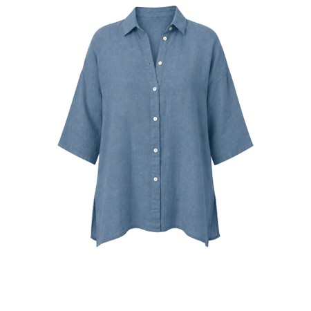 Amazing Woman Finty X Denim Oversized Linen Shirt - Blue