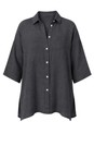 Amazing Woman Charcoal Finty X Charcoal Oversized Linen Shirt  