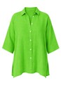 Amazing Woman Bright Green Finty X Oversized Linen Shirt  
