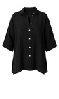 Amazing Woman Black  Finty X Black Oversized Linen Shirt  