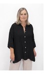 Amazing Woman Black  Finty X Black Oversized Linen Shirt  