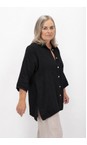 Amazing Woman Black  Finty X Black Oversized Linen Shirt  