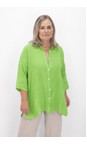 Amazing Woman Bright Green Finty X Oversized Linen Shirt  