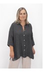 Amazing Woman Charcoal Finty X Charcoal Oversized Linen Shirt  