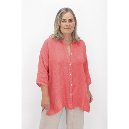 Amazing Woman Finty X Coral Oversized Linen Shirt - Orange