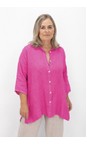 Amazing Woman Fuchsia Finty X Fuchsia Oversized Linen Shirt  
