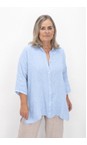 Amazing Woman Ice Blue Finty X Ice Blue Oversized Linen Shirt  