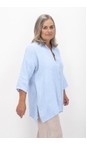 Amazing Woman Ice Blue Finty X Ice Blue Oversized Linen Shirt  