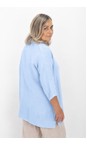 Amazing Woman Ice Blue Finty X Ice Blue Oversized Linen Shirt  