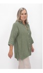 Amazing Woman Khaki Finty X Khaki Oversized Linen Shirt  
