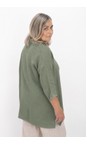 Amazing Woman Khaki Finty X Khaki Oversized Linen Shirt  