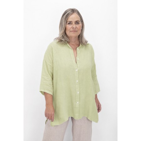 Amazing Woman Finty X Leek Oversized Linen Shirt - Green