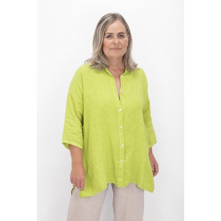 Amazing Woman Finty X Lime Oversized Linen Shirt - Green