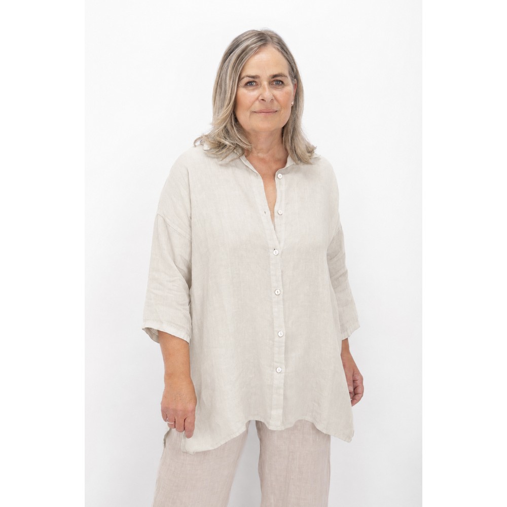 Amazing Woman Finty X Natural Linen Shirt Natural