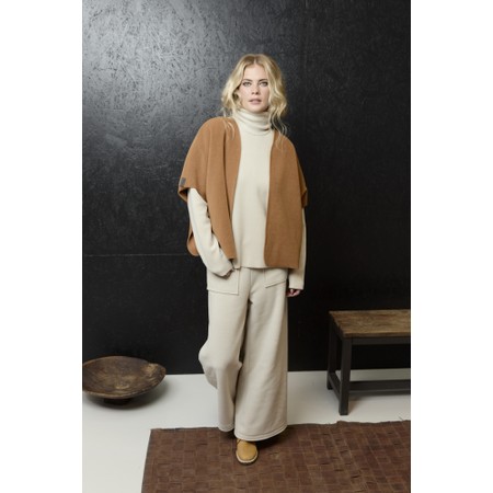 Henriette Steffensen Kit Polo Neck Fleece Top - Beige