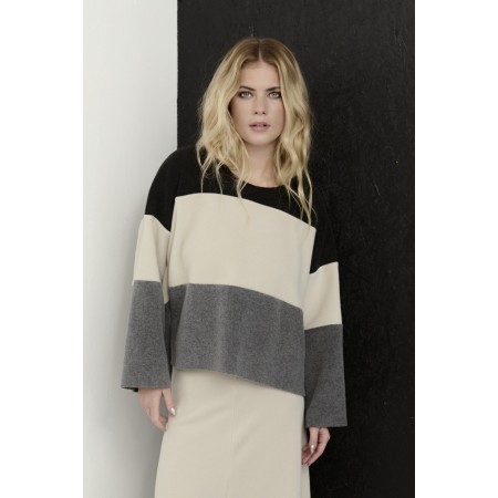 Henriette Steffensen Fleece Cool Grey Mix Blouse - Grey