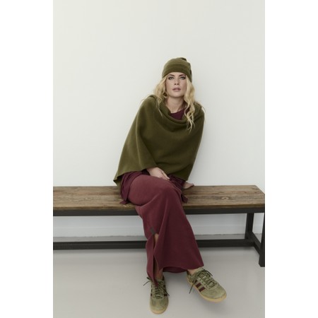 Henriette Steffensen Recycled Fleece Moss Relaxed Poncho - Green