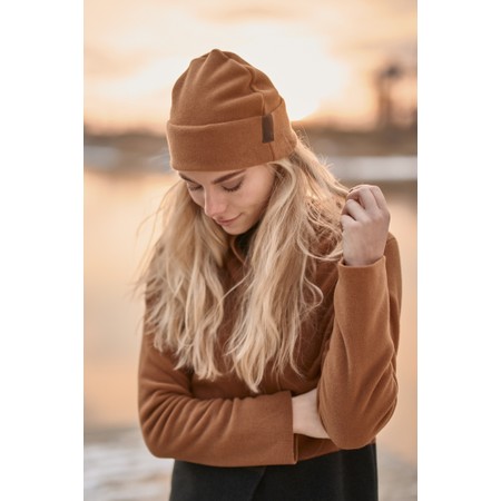 Henriette Steffensen Classic Rust Plain Fleece Beanie Hat - Red