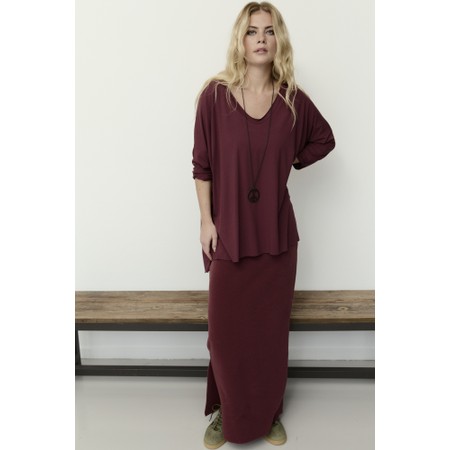 Henriette Steffensen Bordeaux Oversized Jersey T-shirt with Necklace - Purple