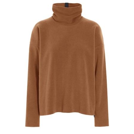 Henriette Steffensen Rust Polo Neck Fleece Top - Red