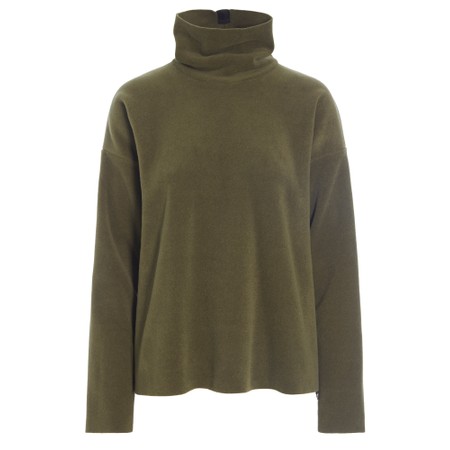 Henriette Steffensen Moss Polo Neck Fleece Top - Green